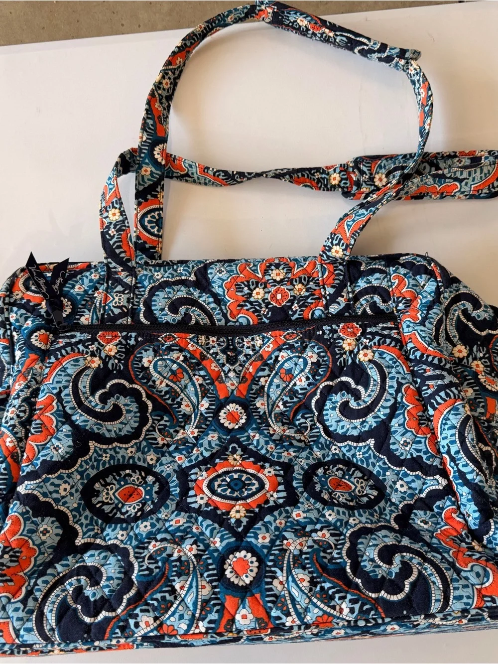 Vera Bradley Stroll Around Baby bag -Quilted Bag in Navy, Teal & Coral Paisley